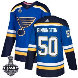 St. Louis Blues Trikot #50 Jordan Binnington Blau Heim 2019 Stanley Cup